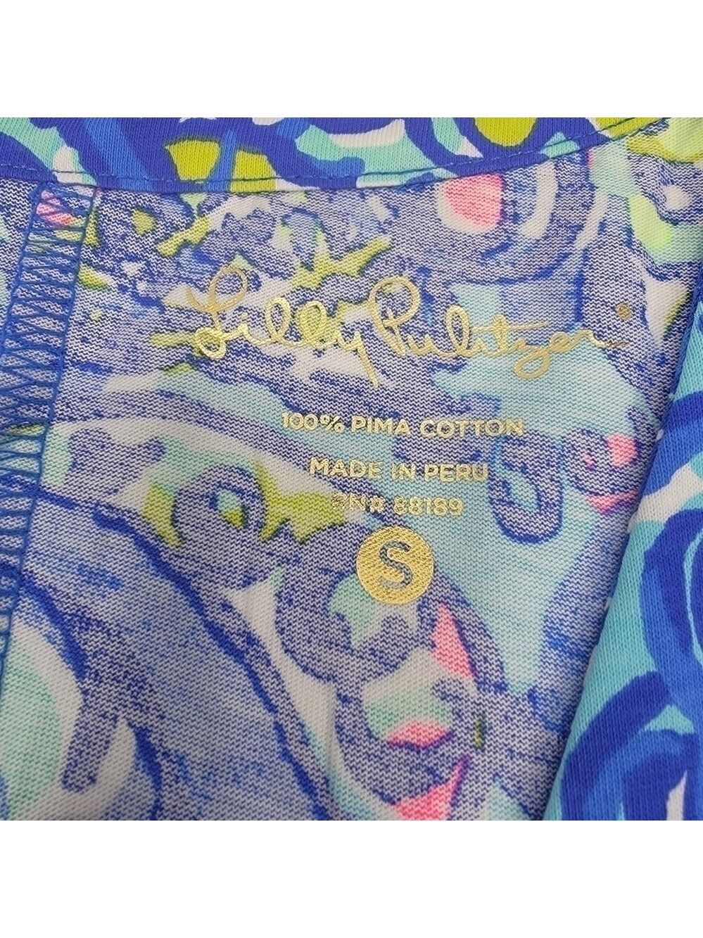 NEW Lilly Pulitzer Amina Dress Brilliant Blue Ceviche Reduced Sleeveless Pima S - Picture 3 of 11